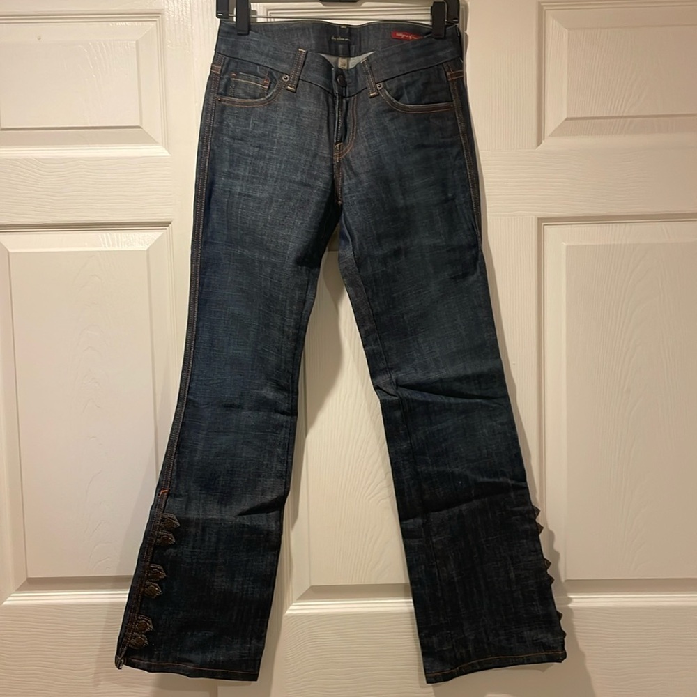Vintage Citizens of Humanity Flared Jeans Buckle Detail Premium Dark Denim 26